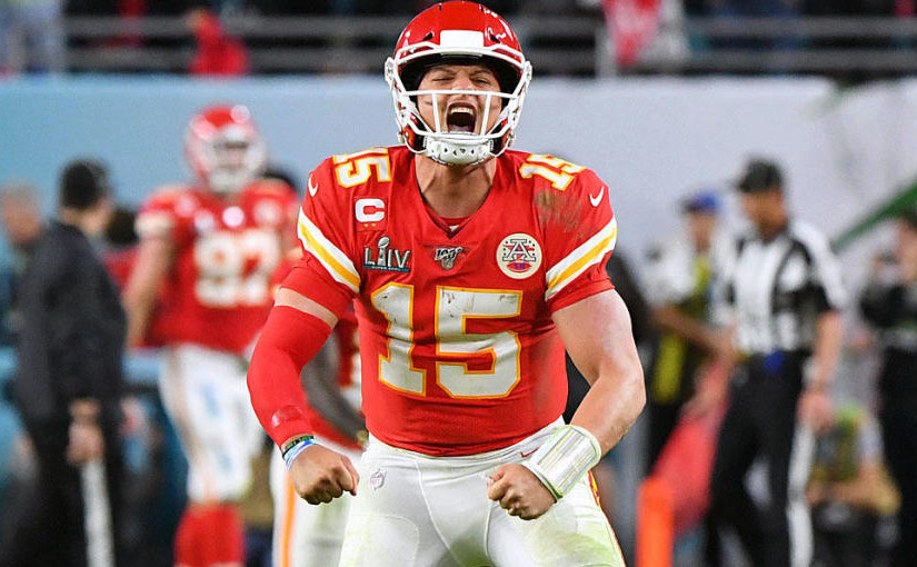 patrick mahomes chiefs super bowl win celebration x